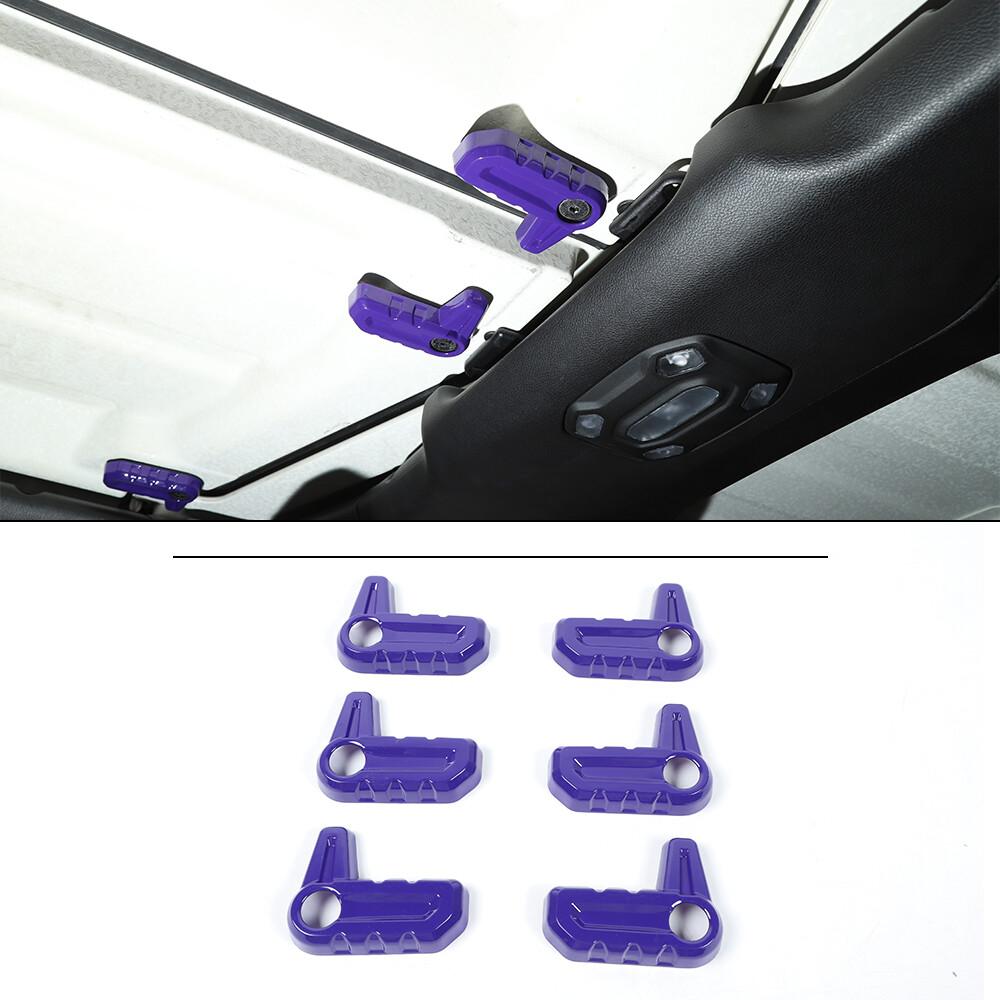 6x Roof Hardtop Release Remover Handle Trim For Jeep Wrangler JL JT 2018+ Purple