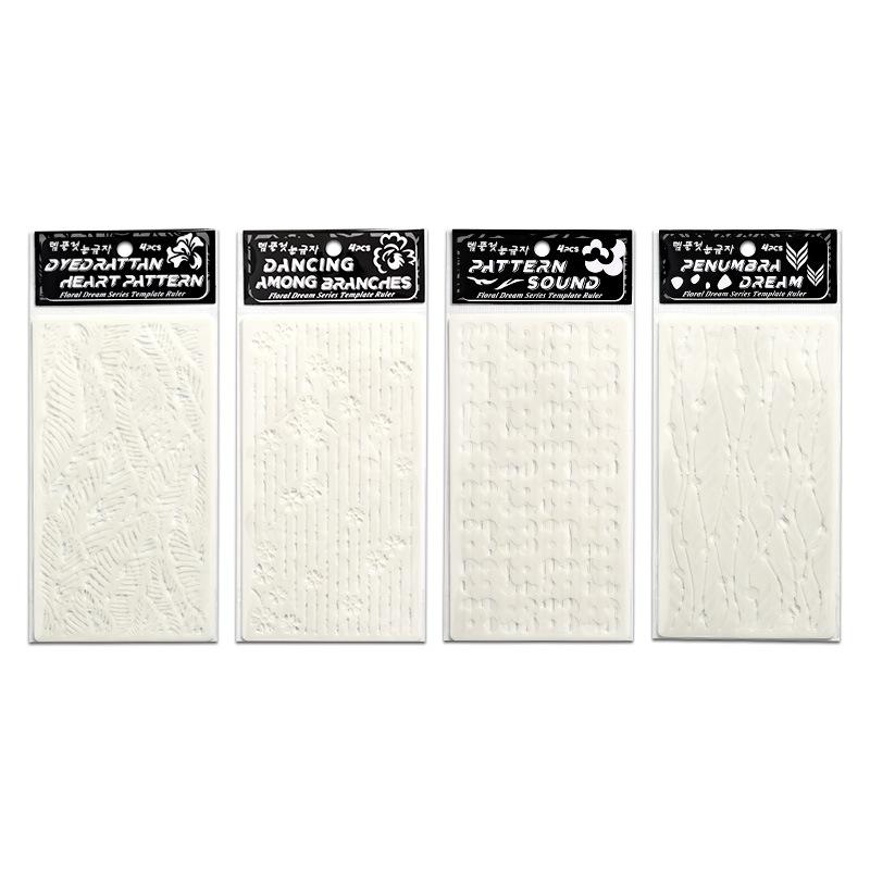 4pc/set Stencil Template Floral Pattern Design Hollow-out Drawing for Spray Painting Coloring Handwritten Posters Crafts Journal