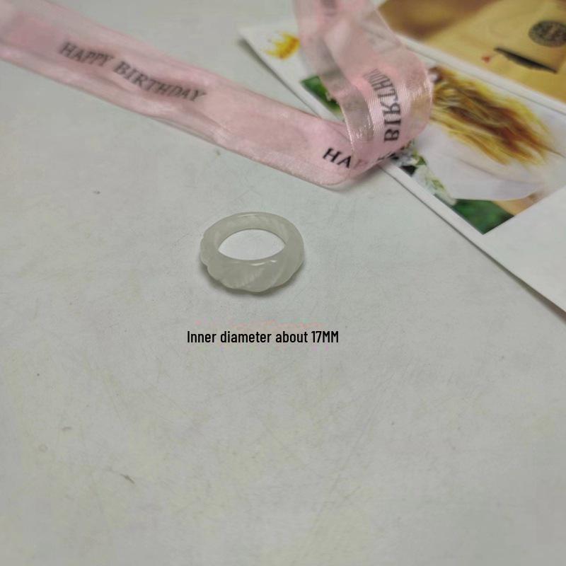 Sada prstenů z pryskyřice a acetátu v mixu barev, kulatý a čtvercový, pro ženy