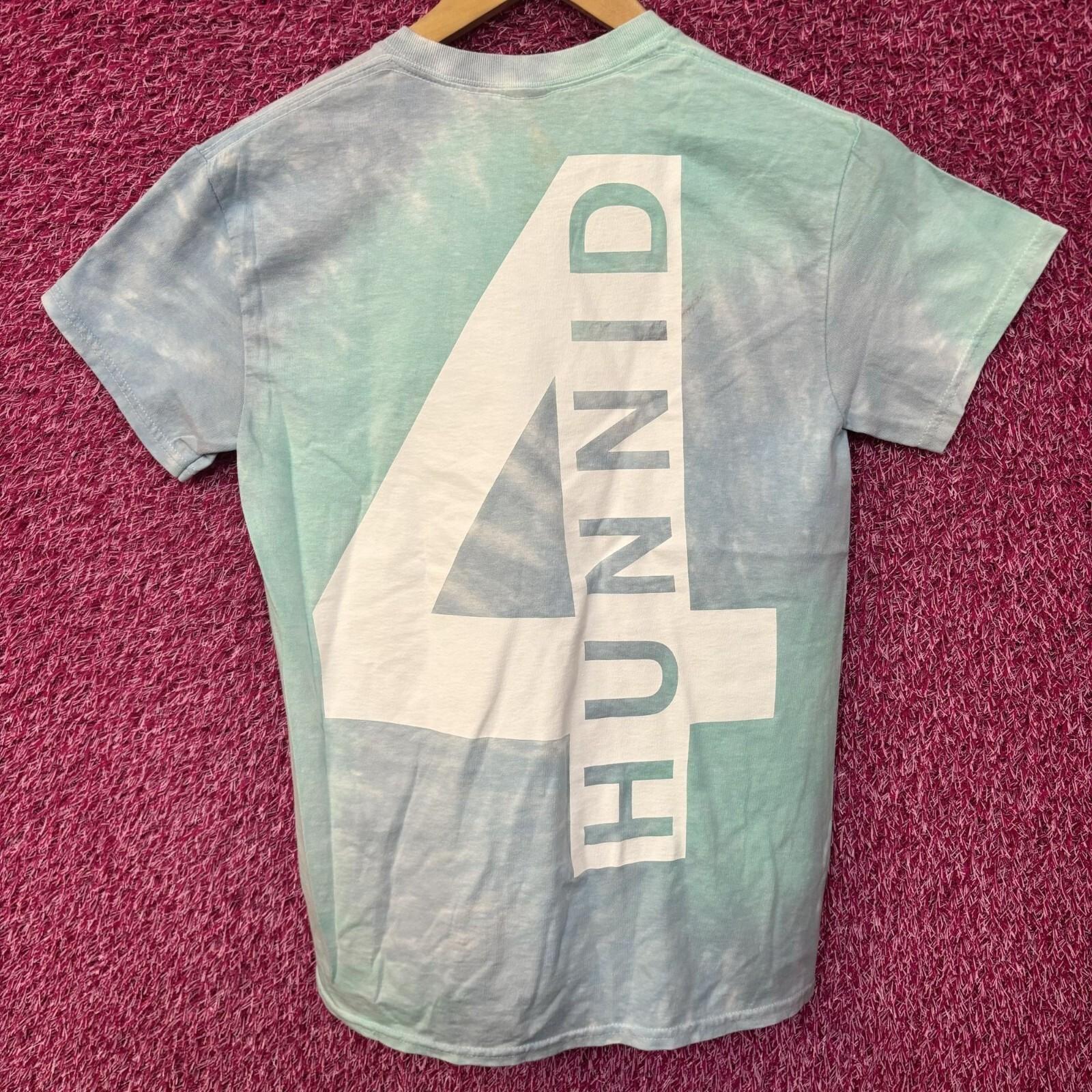 YG 4hunnid Big Logo blue tiedye Tee size small XXXXL