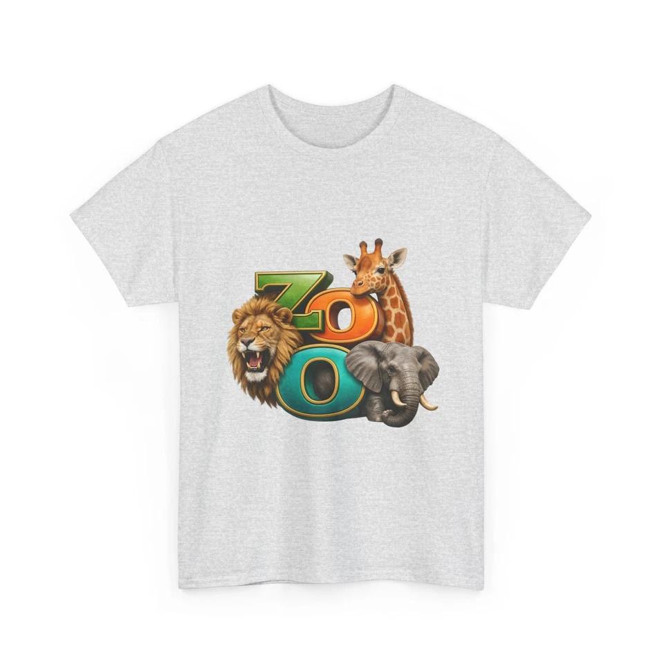 Футболка с тройкой животных из зоопарка | Лев Жираф Слон S