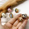 1 Piece Brass Easter Day Series Charms For Jewelry Making 18K Gold Plated Flower Faberge Egg Pendant DIY Findings 28mm x 15.5mm