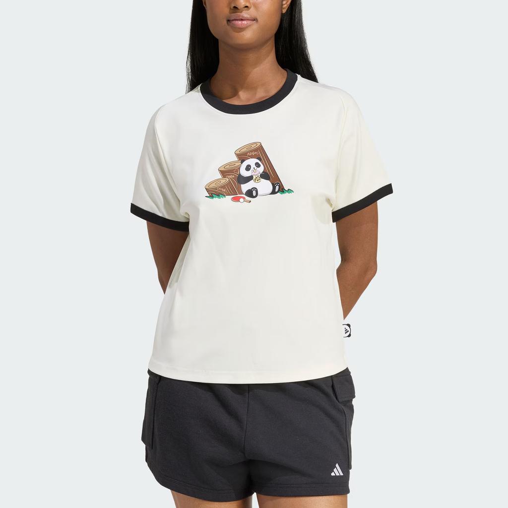 Adidas T Shirts Women's Jade White Crew Neck Moderate KB7214
