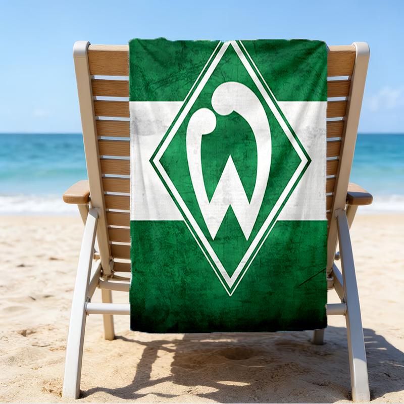 Green Bremen Emblem Beach Towel - Soft, Absorbent Microfiber, Lightweight, Ideal for The Beach, Parties, Travel, Camping fan gifts