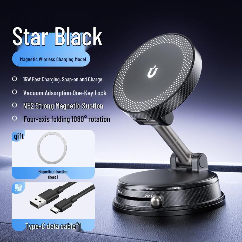 360° Rotating Foldable Magnetic Desktop & Car 15W Wireless Charger Phone Holder
