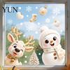 Festive Shop Window Decorations 6Pcs Christmas Clings, Xmas Reusable Double Sided Snowman Winter Holiday Decor Snowflake Clings for Home Office Party