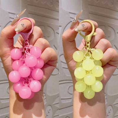 2-color Luminous Grape Cluster Bead Bag Hook Keychain