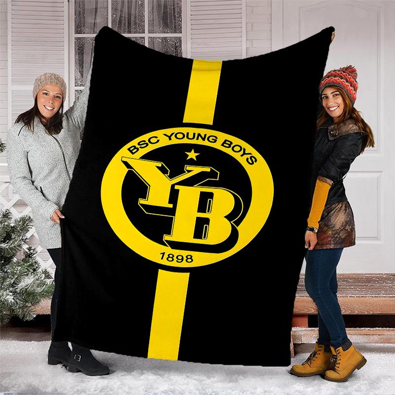 1pc Football Team (26) Theme Blanket - Digital Print, Polyester, Cozy for All Seasons, Perfect for Outdoor, Camping, and Travel