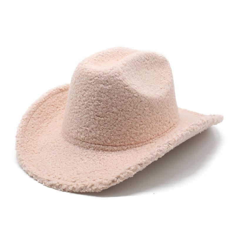 Carnival Party Hat Outdoor Vintage Western Cowboy Hat Top Hat Lamb Wool Hat Warm Jazz Hat