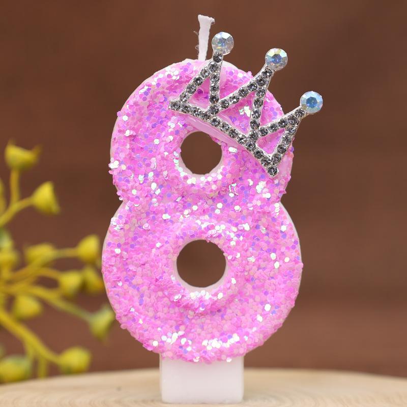 Diamond Number Candle Crown Creative Decoration Birthday Cake Candle Creative Handmade Diy