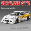1:24 GTR-R34 S15 Diecast Alloy Model Toys Car Toys Shock Absorption with Sound Light Doors Opened Vehices Kids Fashion Ornaments