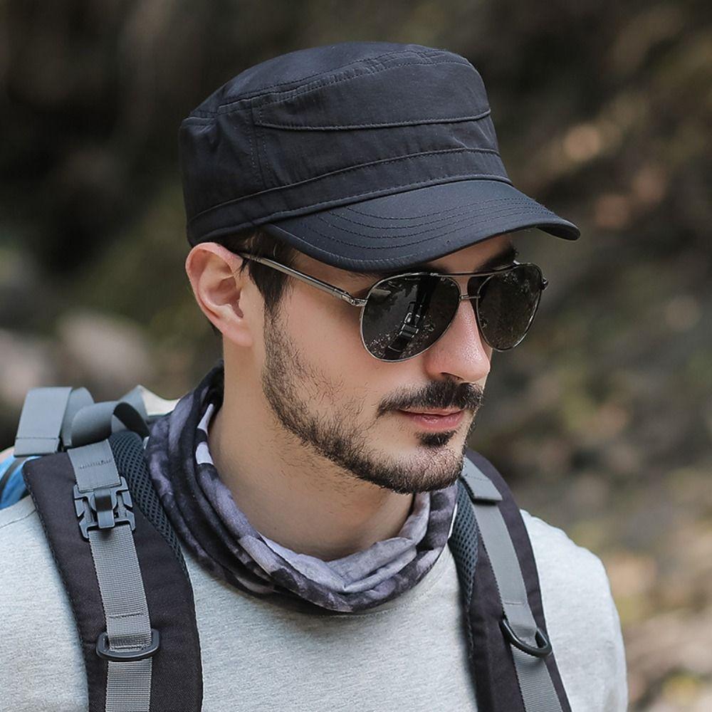 Adjustable Flat Top Hat Classic Style Men’s Sun Hat Casual Flat Peaked Cap  Unisex