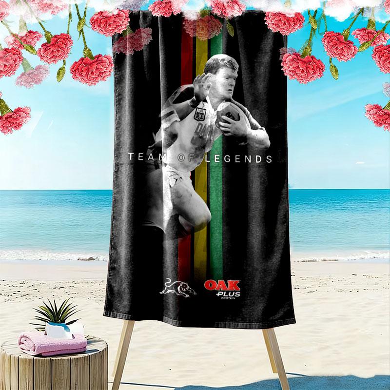 Penrith Panthers Charge Print Beach Towel, Large Soft Quick Dry Towel for Beach Camping Swimming