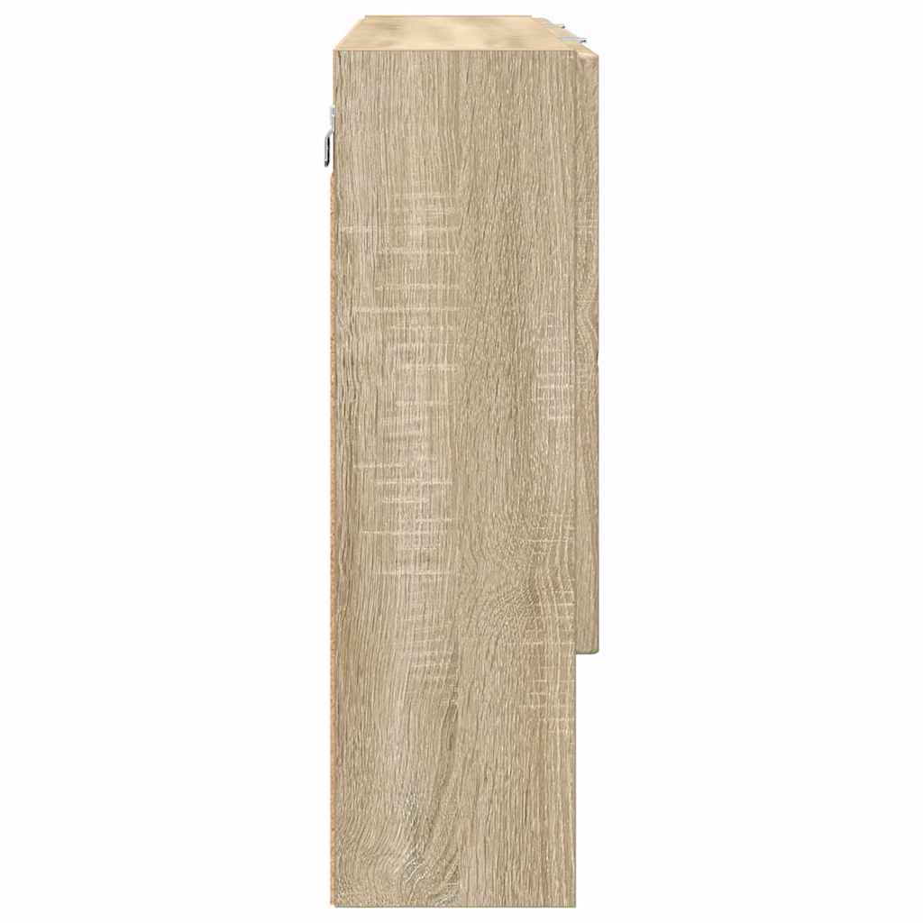 Mirror Cabinet Sonoma Oak 80 X 17 X 55 Cm Engineered Wood