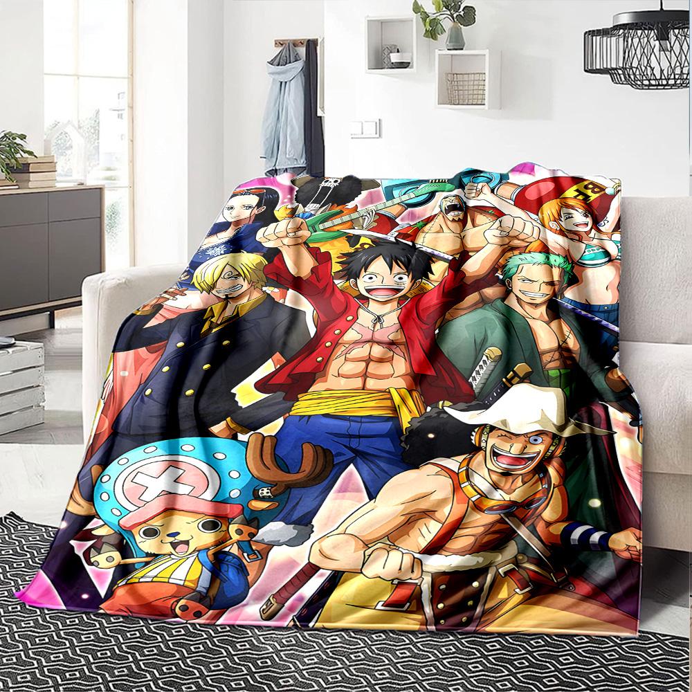 1pc One Piece Adventure flannel Blanket for Super Soft Cute Comfort Blanket for Travel Bedding Couch Sofa Blanket Y8254