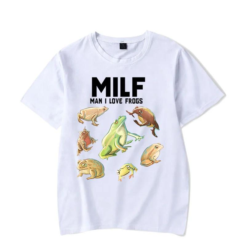 Milf Man I Love Frogs Harajuku T Shirt Men Clothing Camisas Streetwear Short Sleeve T-shirts for Women Men Hip Hop Streetwear