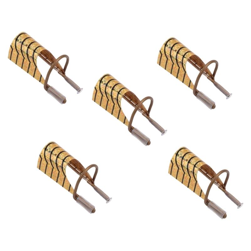 5PCS Reusable Metal Nail Art Forms For Acrylic Gel Extensions Precise Fit Two Colors Design Lightweight Manicure Tool