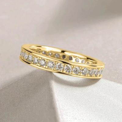 Anelli Lucidi di Tendenza con Zirconi Cubici a Fila Singola per Donne Gioielli Luminosi da Festa Semplici Accessori Eleganti da Dito
