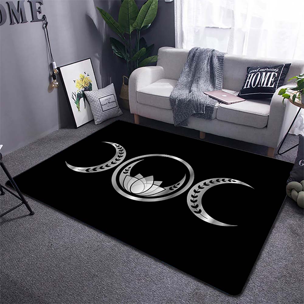 Triple Moon Goddess Carpet Wicca Goth Subculture Rock Romance Non-slip Doormat Mat Hallway Entrance Door Rug Bedroom Decor