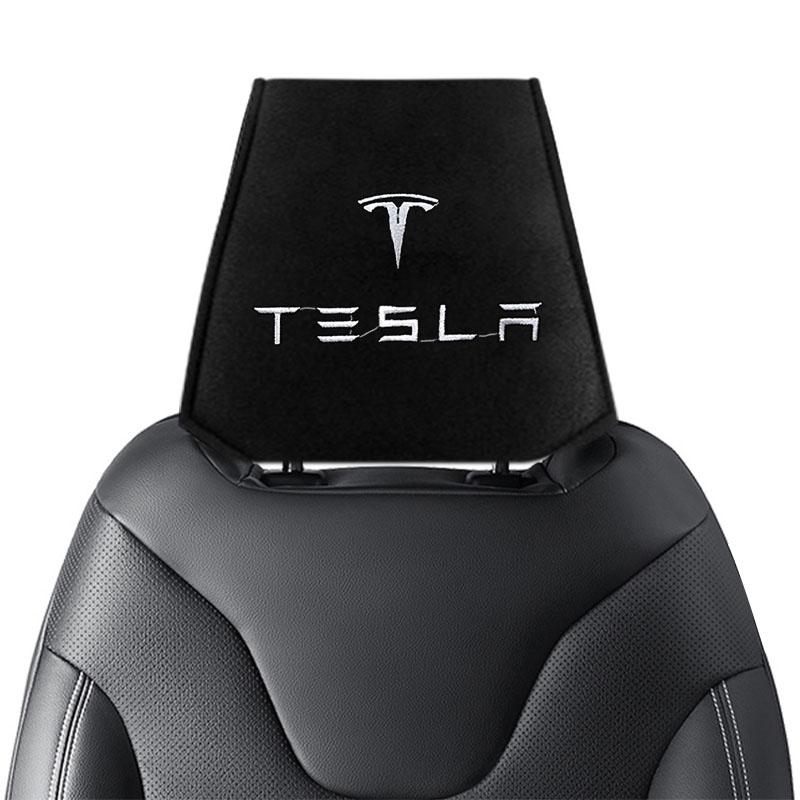 Car Headrest Cover Auto Seat Headrest Cushion Neck Pillow Case Accessories For Tesla Model 3 Model S Model X Model Y Roadster Bonina Coil