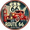 Vintage Route 66 Metal Tin Sign Retro Car Gas Pump Wall Art Plaque Garage Man Cave Decor Gift