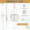 Natural Wood Beads Hanging Planter Basket Macrame Fringe Macrame Plant Hanger  Outdoor Garden