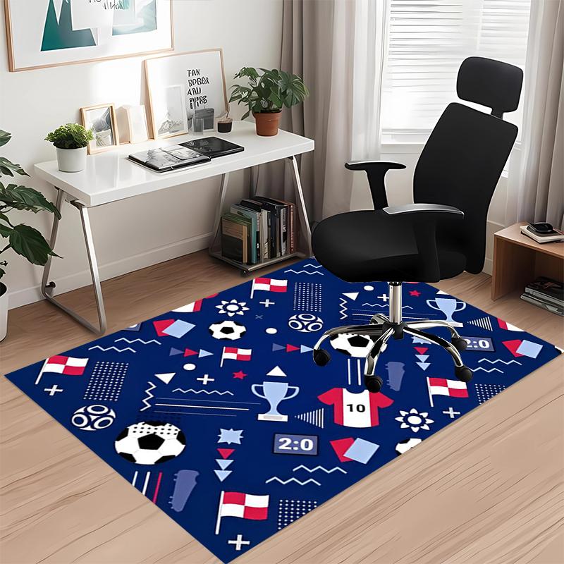 Soccer Printed Carpet, for Office Chair Living Room Bedroom Kitchen Room Decor Gifts.