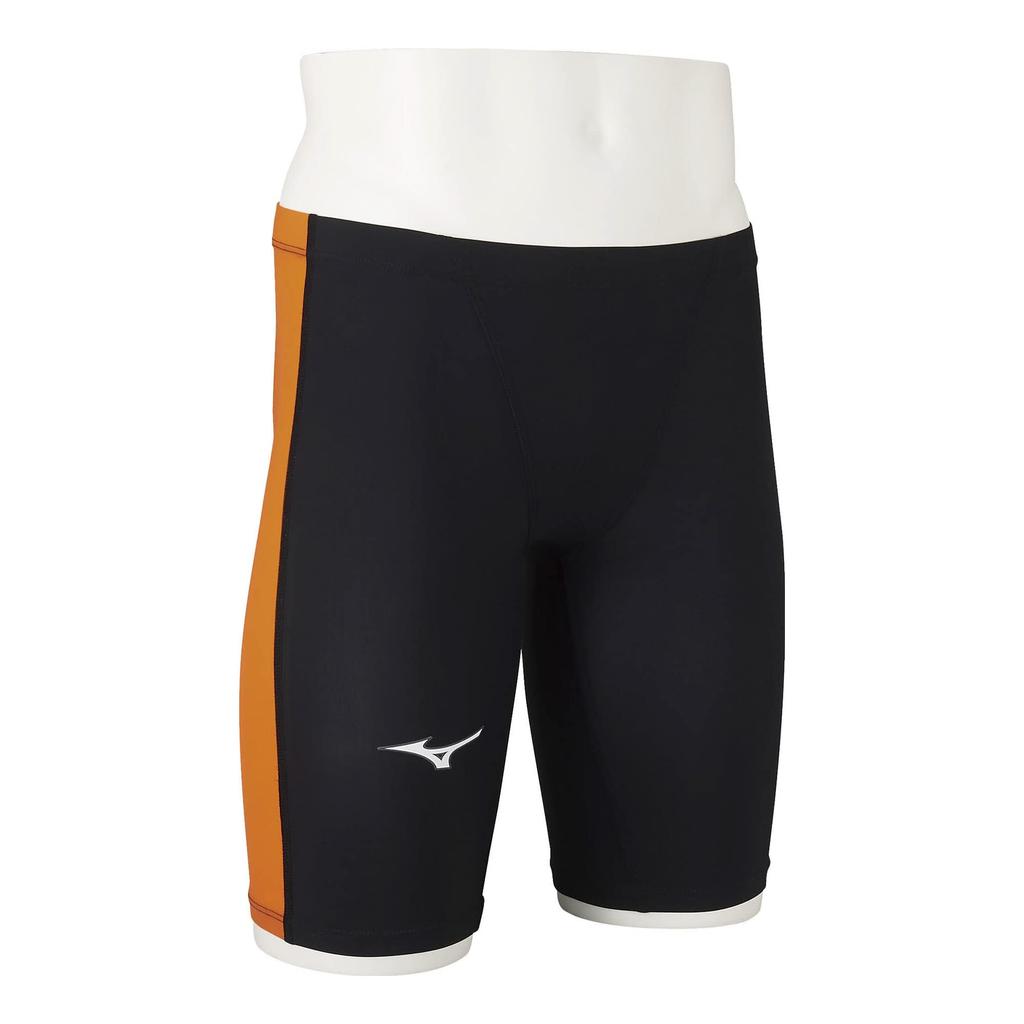 Mizuno Challenge Swimmer MX SONIC Half Spats Size 95 X Size FINA Swimming Approved Boys' II N2MB2411, (Black Orange), 130, (International Federation)