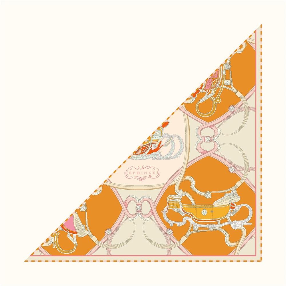 

Women Autumn Triangular Headscarf Small Necktie Hijabs Luxury Printing Bandana Foulard Neckerchief For Ladies 130x85cm