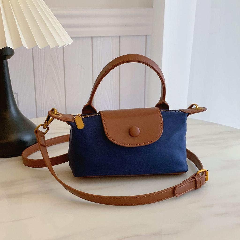 Neue Mini-Longxiang-Tasche mit kurzem Griff und einer Schulter für Damen, kleine Umhängetasche aus wasserdichtem Nylongewebe für Pendler