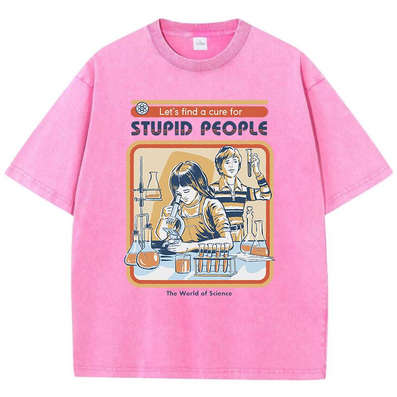 Children Conducting Experiments Print Tshirt Women Summer Soft Wash Clothes Street Short Sleeve Cool Breathable Tshirts