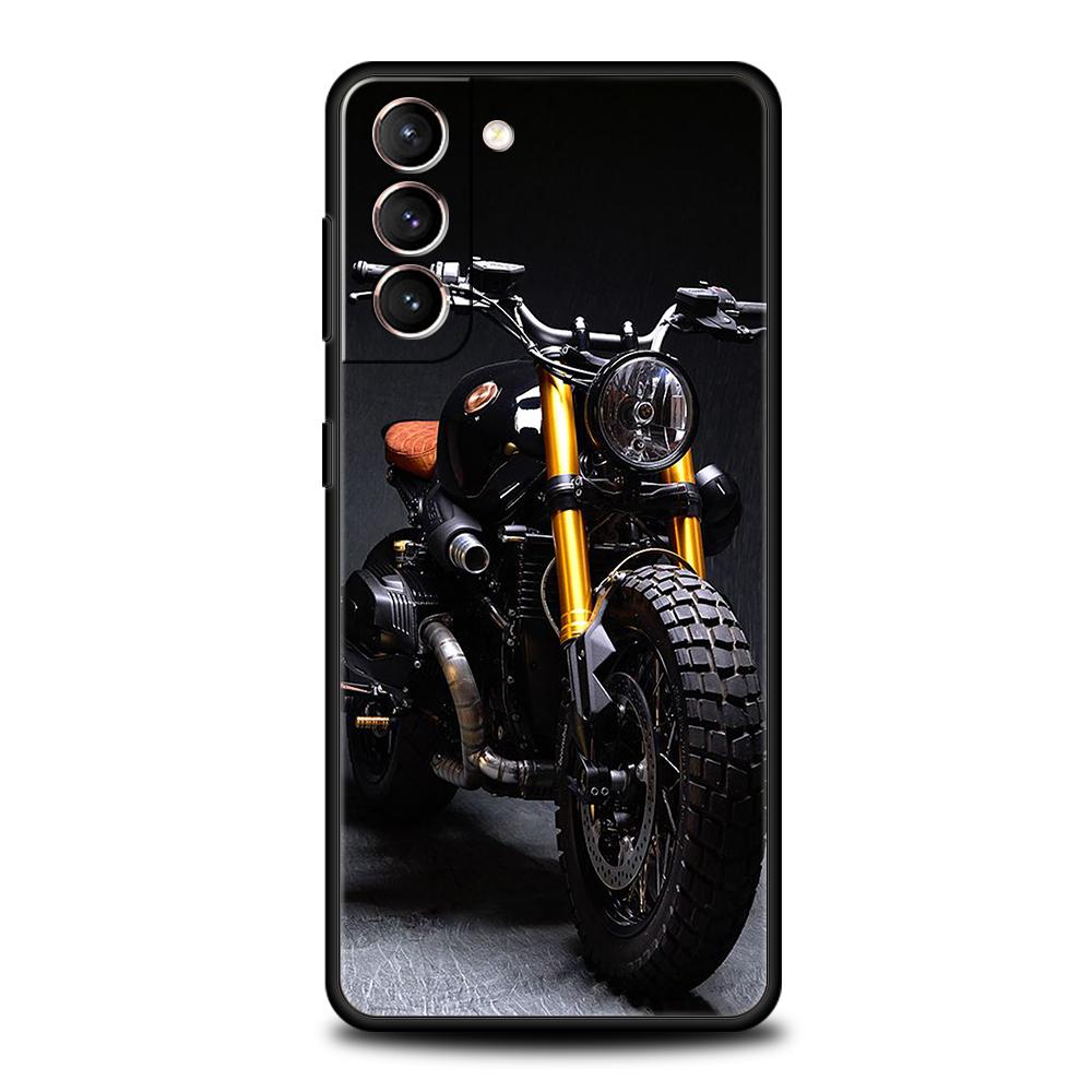 Motorcycle Case for Samsung Galaxy S24 S23 S22 S20 S21 FE Ultra S24 S23 S10 S10E S9 S8 Plus 5G Silicone Phone Cover Capas Fundas