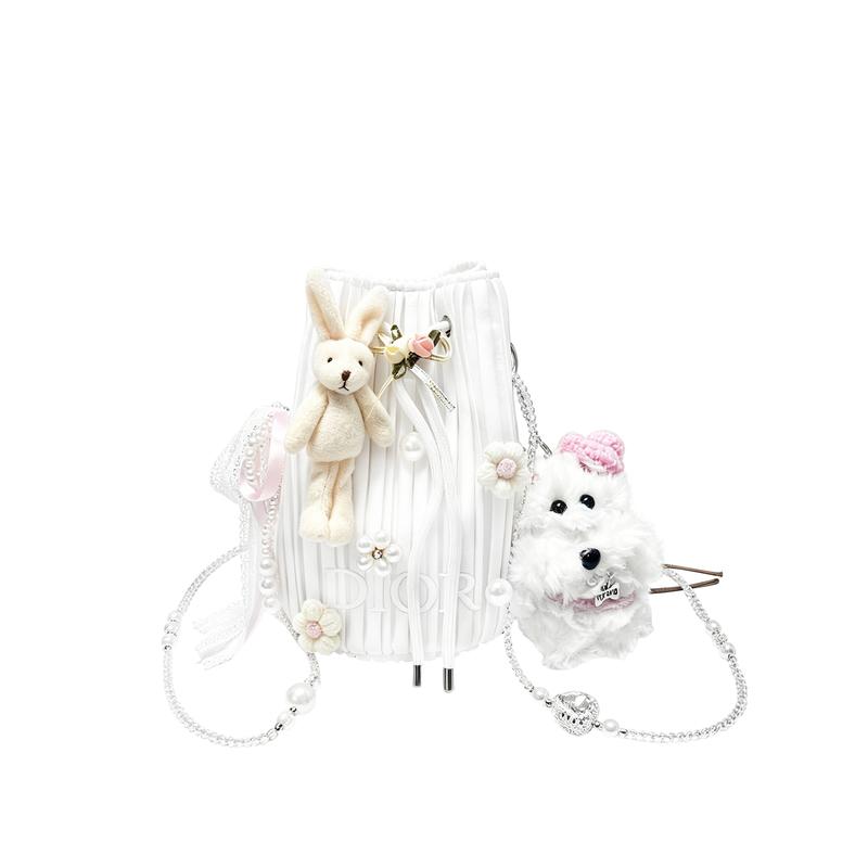 

DIOR Bag [Customized Cosmetic Bag] Canvas White Gardenia Thousand Gold Romance Gentle Chain Niche Girl Fashion Atmosphere Versatile Elegant Cute золотой