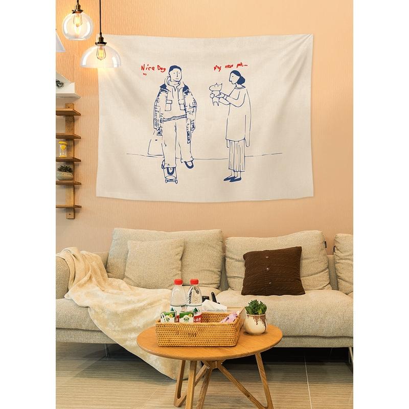 Wandteppich Hänge Stoff Cartoon Animation Hintergrund Netz Rot Zimmer Schlafzimmer Nachttisch Dekoration