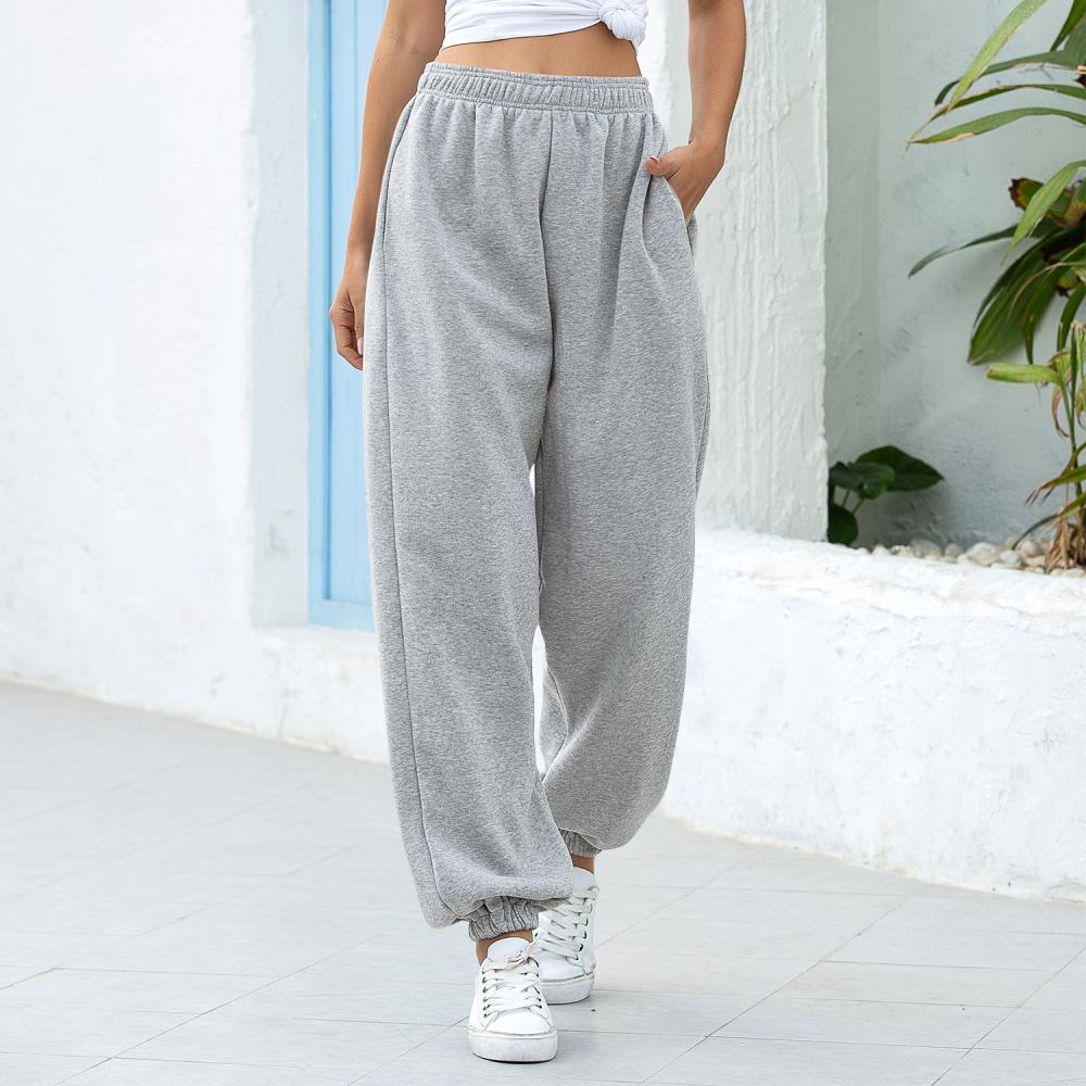Pantaloni Tuta Donna Oversize Larghi Con Vita Elastica E Tasche | Moda Casual Autunno | Colore Bianco Taglia XL | Comodi Per Sport, Casa E Tempo Libero
