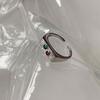 Silver 925 Trendsetting Adjustable Ring For Women Featuring Beautiful Pearl And Stylish Geometric Design