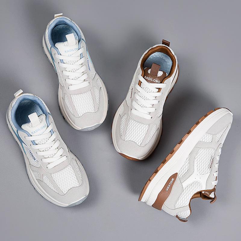 Women's Breathable Mesh Shoes for Autumn and Winter Wear-resistant Thick Soled Shoes Comfortable Height Increasing Sneakers