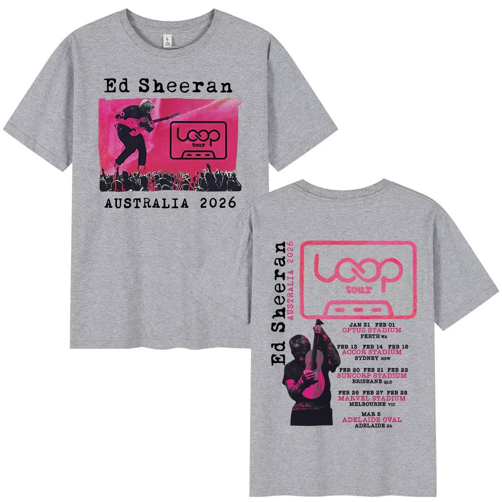 

Ed Sheeran Loop Tour Australia 2026 Tour Merch Tshirts Fans Gifts Men Women Clothing Fashion Hip Hop Vintage Casual T Shirts 4XL