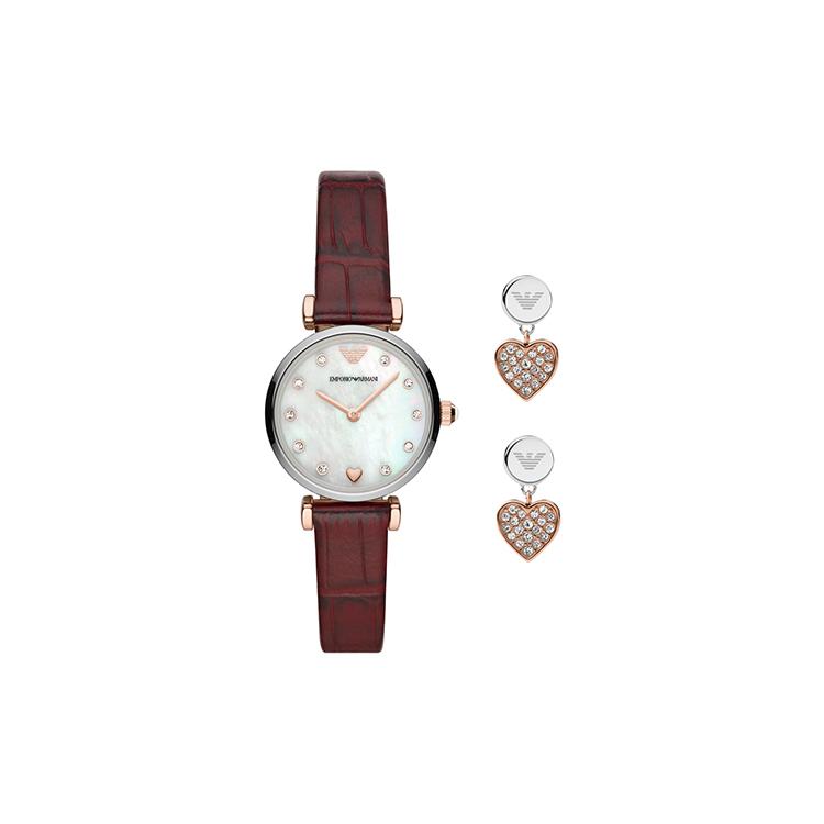 

EMPORIO ARMANI Ferris Wheel Baby s Breath Collection Wrist Watch Quartz Movement Leather Strap 28mm AR80040 Mother-of-Pearl Color