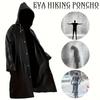 Black Waterproof Raincoat with Hood - Perfect for Hiking, Travel, Fishing & Climbing | Hand Washable EVA Material | Mid-Length