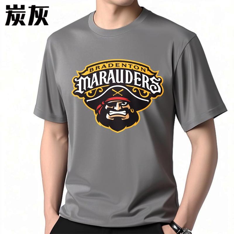 Plus Size Summer For Him Tshirt Bradenton Marauders Pirate Logo Design Short Sleeve Adult Crew Neck Tops Relaxed Fit Tshirt