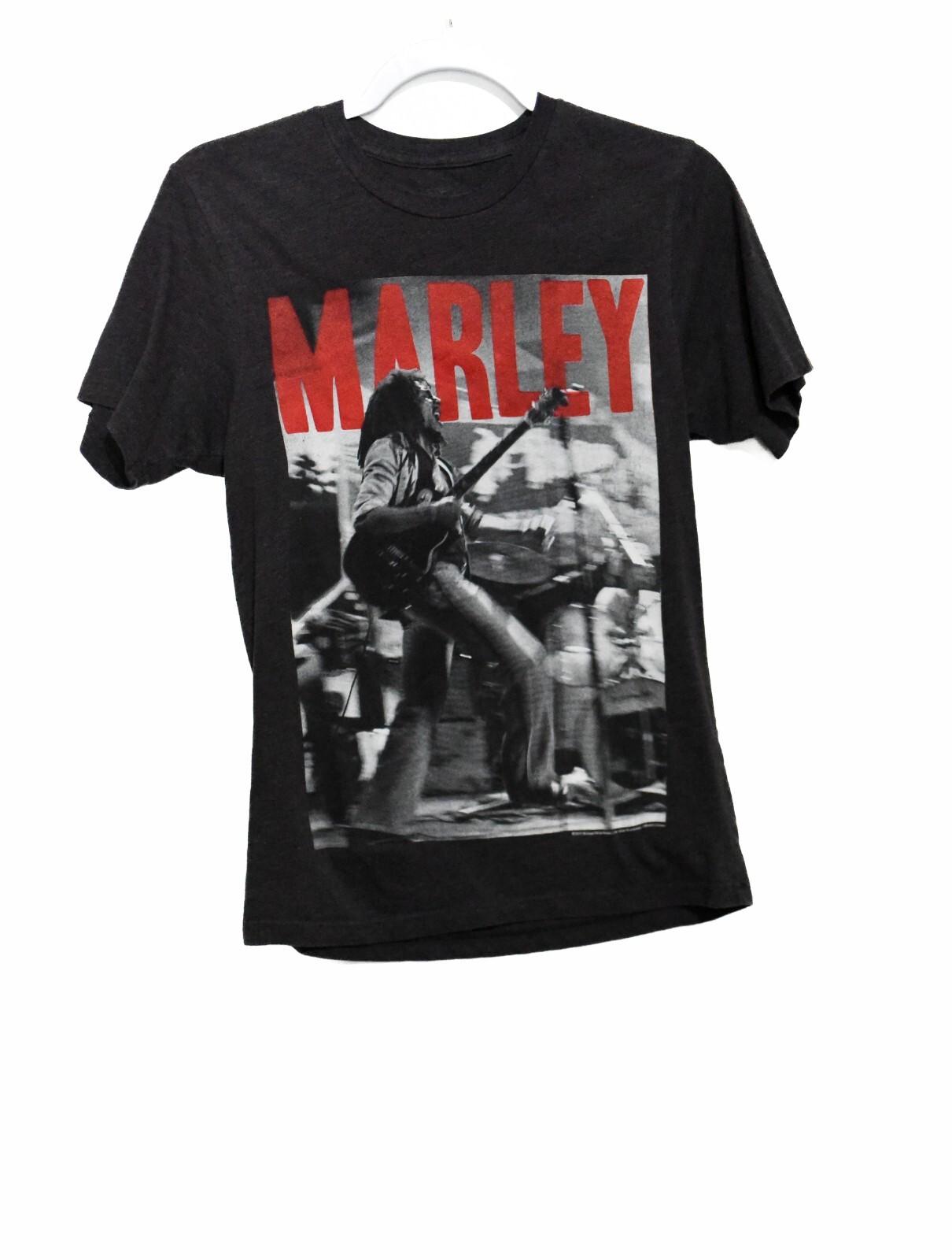 Bob Marley Mens Black Printed T-Shirt Short Sleeve Pure Cotton Round Neck Size L M