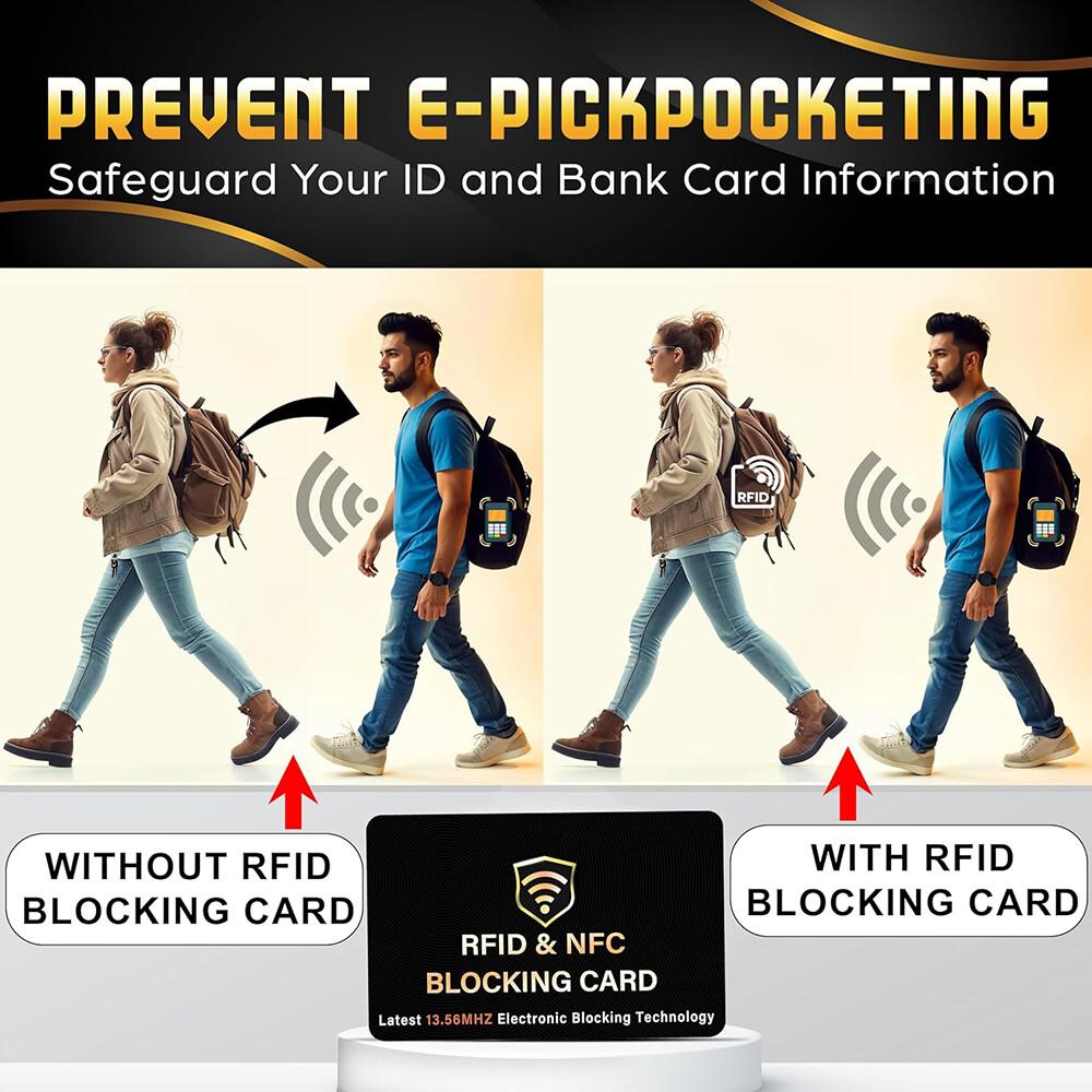 RFID Blocking Card 5 Pack Bank Debit Credit Card Protector Anti-Theft Contactless NFC Blocker Entire Wallet Protection