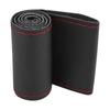 1 Pc 3738cm Car Auto Laser Drilling Cowhide Steering Wheel Cover Universal (Black Red)