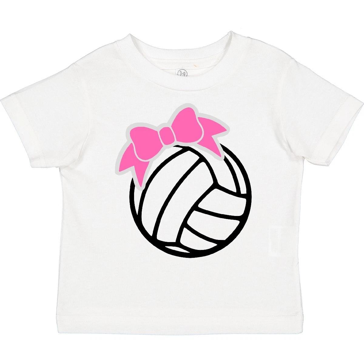 Inktastic Volleyball With Pink Bow Toddler T-Shirt Sports Boodlebug Graphics Kid 160