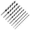 8pc Carbon Steel Auger Bit Set Wooden Case Machined Hex Shank Drill