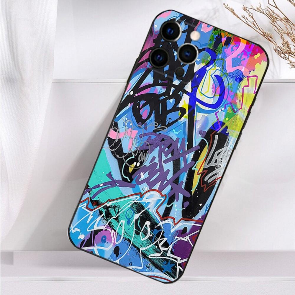 Cool Thing Graffiti Art Phone Case For iPhone 16,15,14,13,12,11 Plus,Pro Max,XS,X,XR,SE,Mini,8,7 Soft Silicone Black Cover