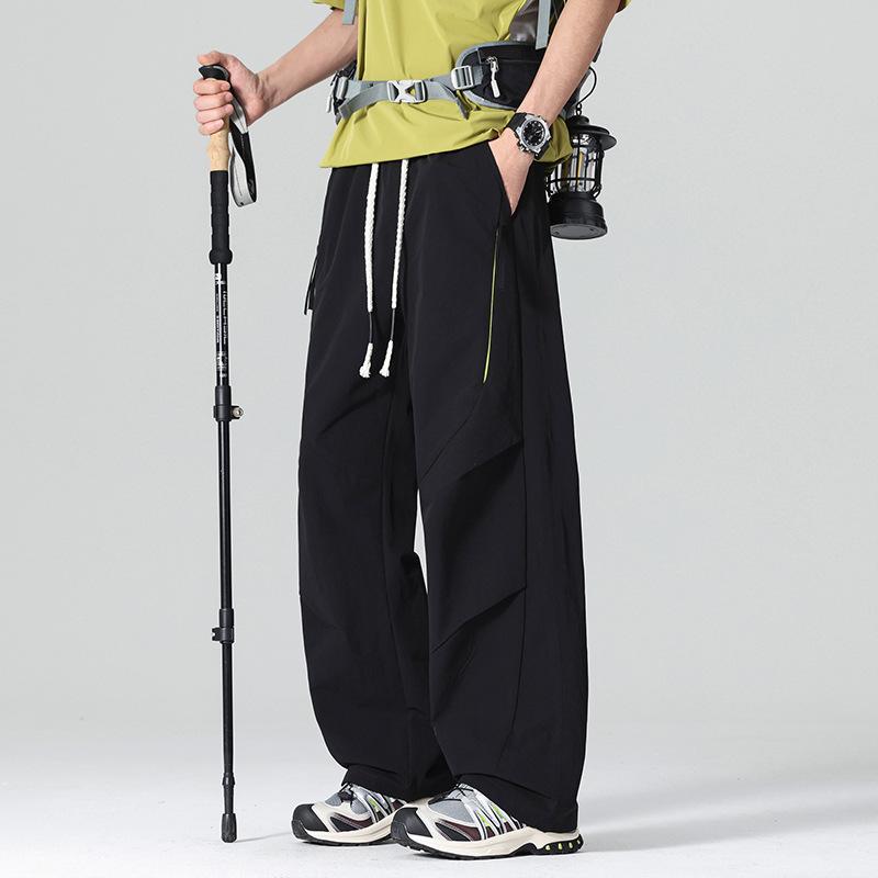 Summer Quick-drying Thin Paratrooper Pants Men's Summer Pants Outdoor Overalls Ice Silk Drape Straight Pants Casual Pants