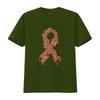 Womens Peach Ribbon Uterine Endometrial Cancer Awareness T Shirt Black 2X Large vintage Washed Unisex fashion Slightly