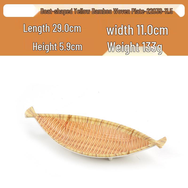 Kreativní obdélníkový porcelánový talíř ve stylu bambusu na sushi, BBQ, svačiny a dezerty